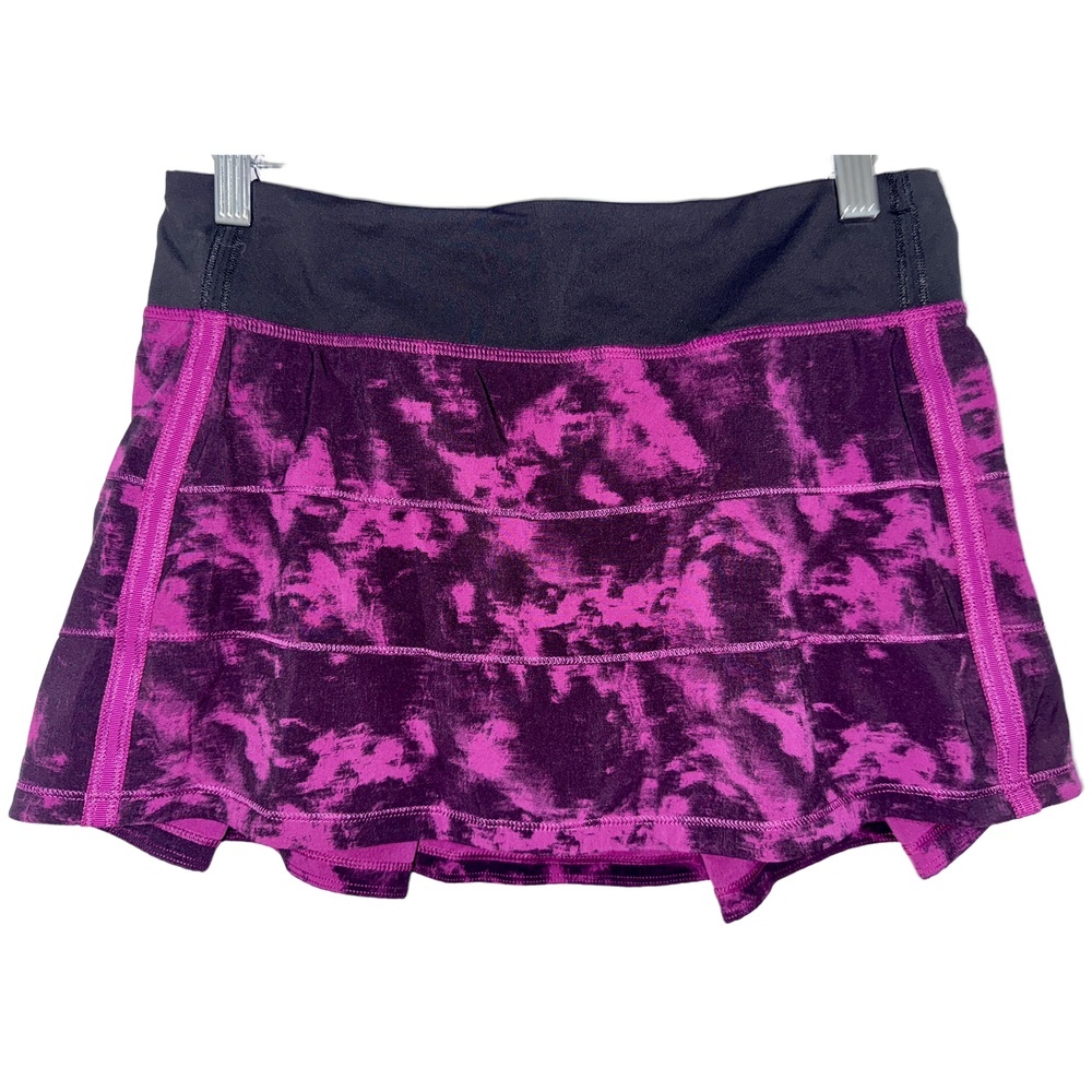 Lululemon Hit Your Stride Skort Black Purple Pink Athletic Tennis Skirt Size 6